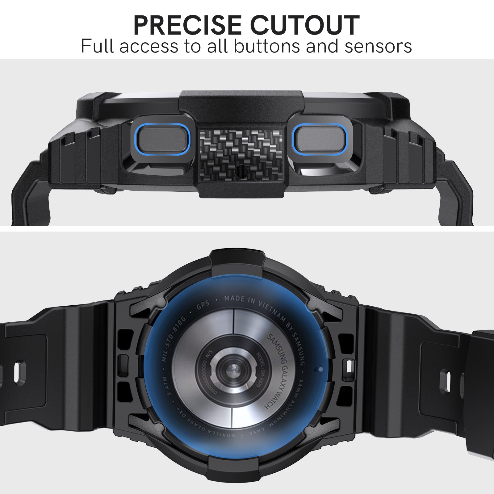 AHASTYLE WG67 Rugged Sport Case with Band Compatible with Samsung Galaxy Watch4 44mm Soft TPU Watch Band Wrist Strap Bumper Cover AHASTYLE WG67 Rugged Sport Case with Band Compatible with Samsung Galaxy Watch4 44mm Soft TPU Watch Band Wrist Strap Bumper Cover